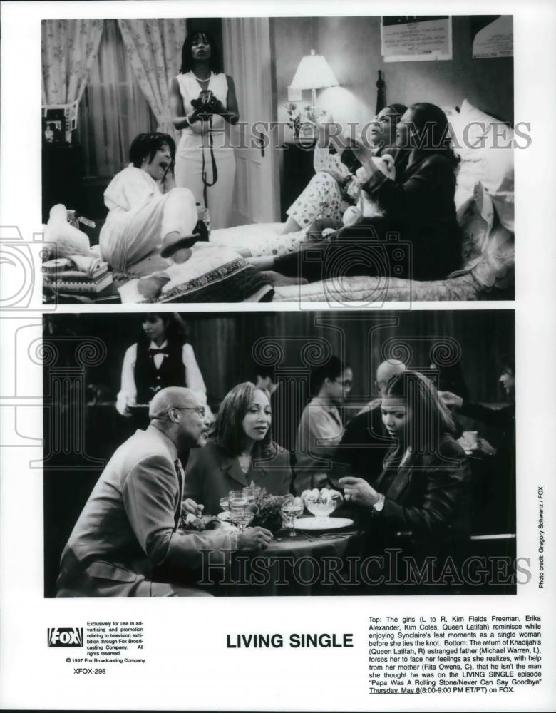 1997 Press Photo Kim Fields Freeman Erika Alexnder Queen Latifah Michael Warren - Historic Images
