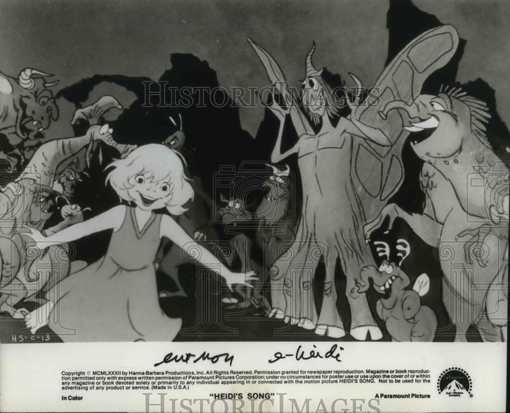 1982 Press Photo Scene from animated cartoon movie Heidi's Song - cvp12401 - Historic Images