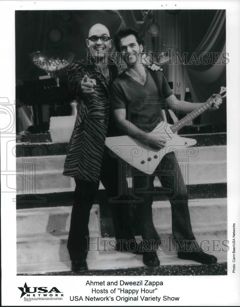 Press Photo Ahmet and Dweezil Zappa Hosts of Happy Hour on USA - cvp18641 - Historic Images