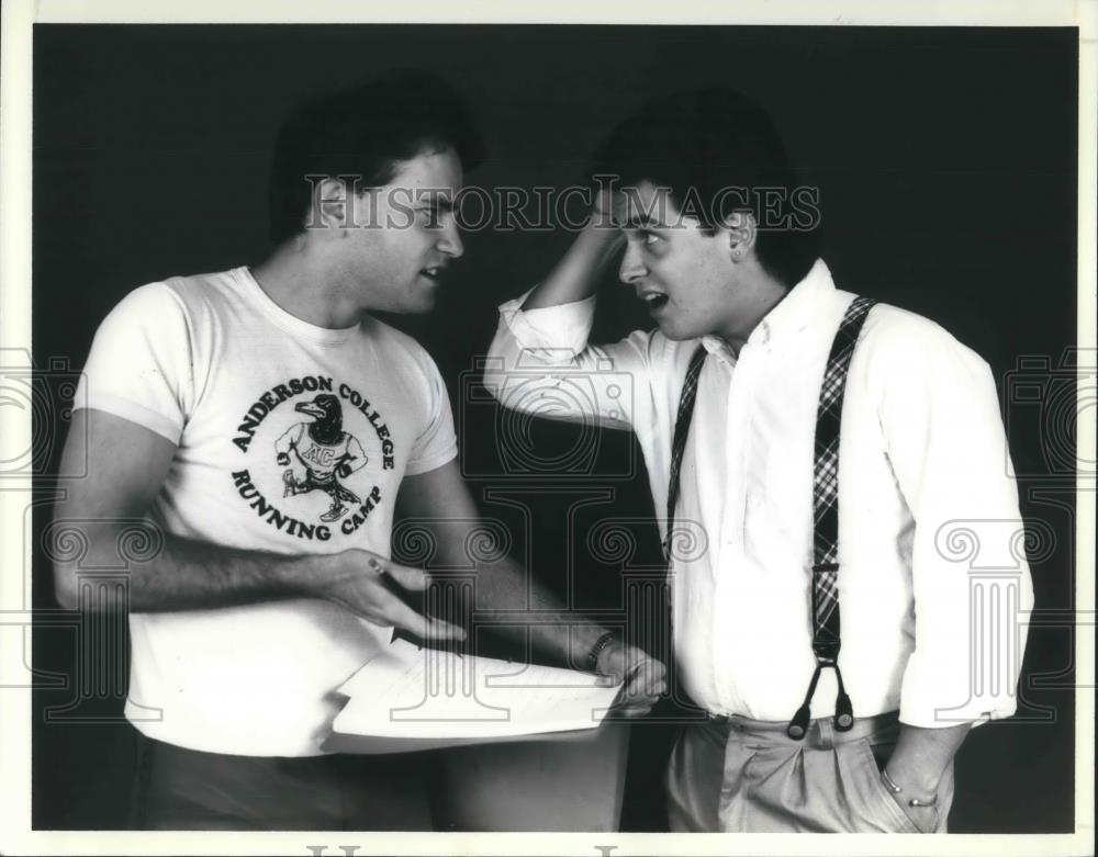 1987 Press Photo Larry Cousineau and Joe Shultz Paint Shop Theater Directors - Historic Images