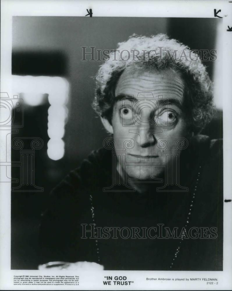 1980 Press Photo Marty Feldman In God We Trust - cvp18090 - Historic Images