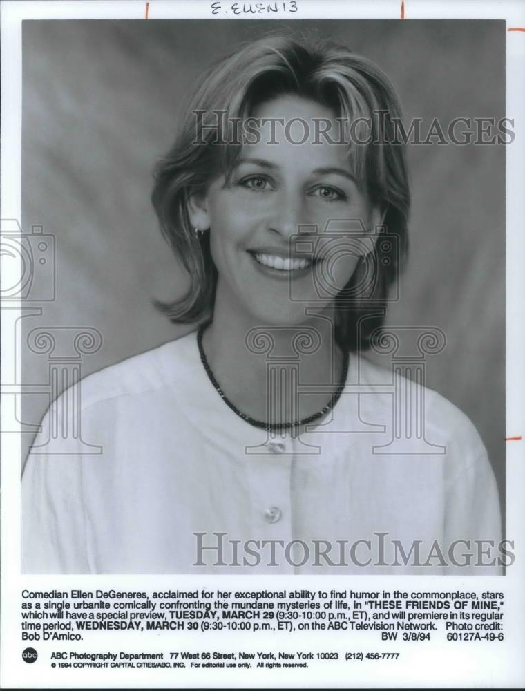 1994 Press Photo Ellen DeGeneres in These Friends of Mine - cvp04332 - Historic Images