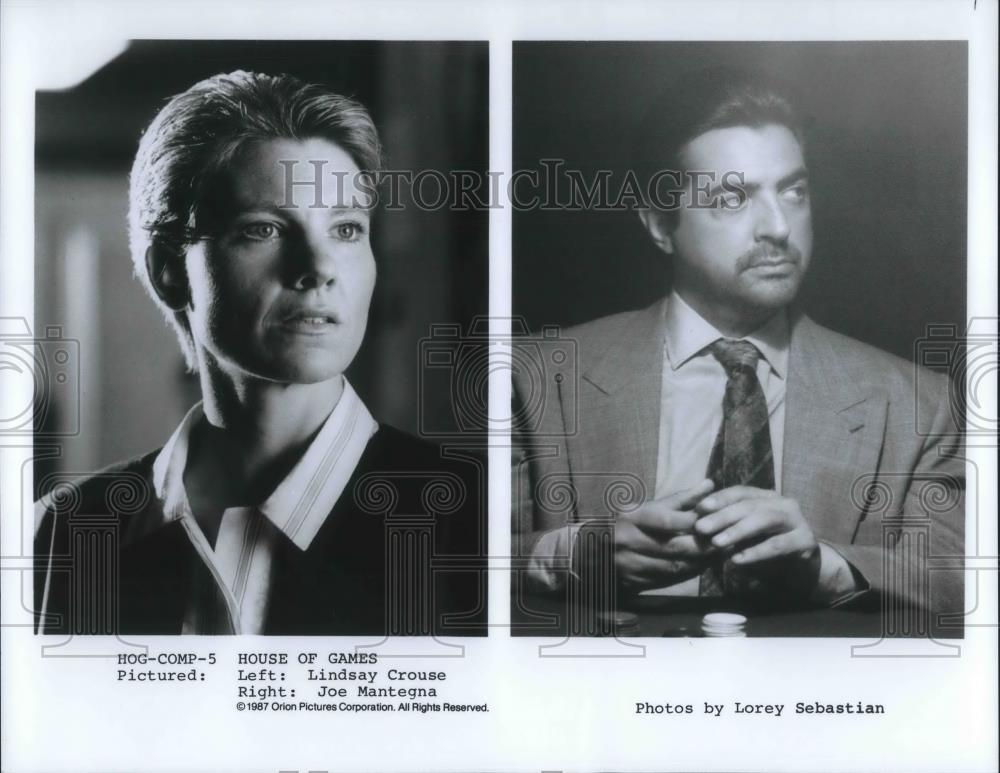 1987 Press Photo Lindsay Crouse and Joe Mantegna in House of Games - cvp01987 - Historic Images