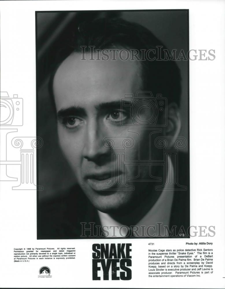 1999 Press Photo Nicolas Cage in Snake Eyes - cvp07952 - Historic Images