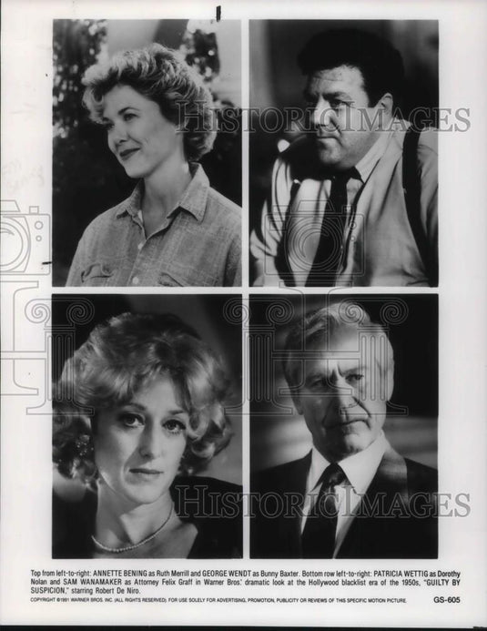 1981 Press Photo Annette Benning, George Wendt, in Guilty bu Suspicion - Historic Images