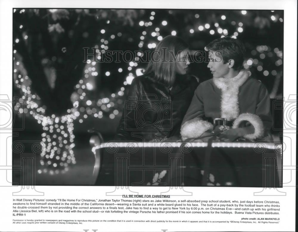 1998 Press Photo Jonathan Taylor Thomas Jessica Biel I'll Be Home For Christmas - Historic Images