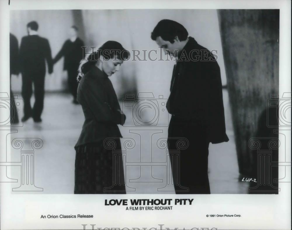 1991 Press Photo Mireille Perrier and Hippolyte Girardot in Love Without Pity - Historic Images