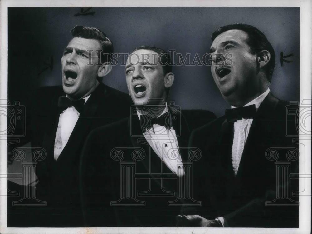 1967 Press Photo Cindy Griffith, Don Knotts, Tennessee Ernie Ford - cvp17917 - Historic Images