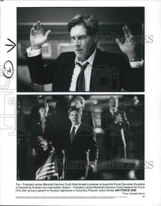 1997 Press Photo Harrison Ford in Air Force One - cvp13948 - Historic Images