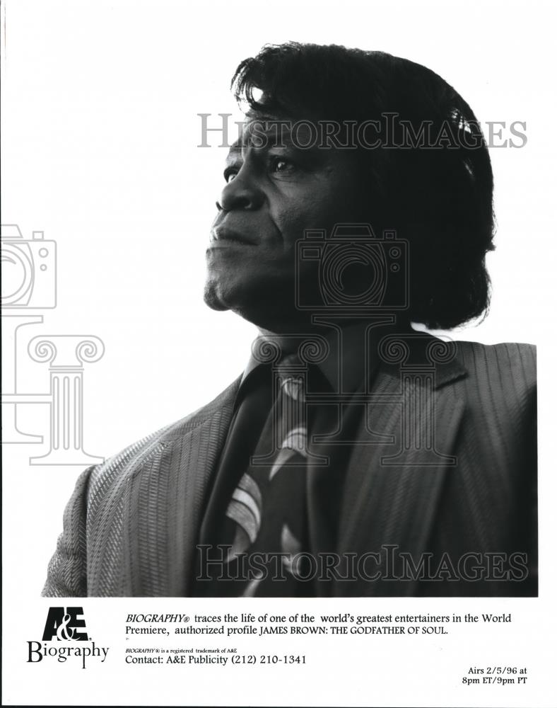 1966 Press Photo James Brown in Biography&#39;s James Brown: The Godfather of Soul - Historic Images