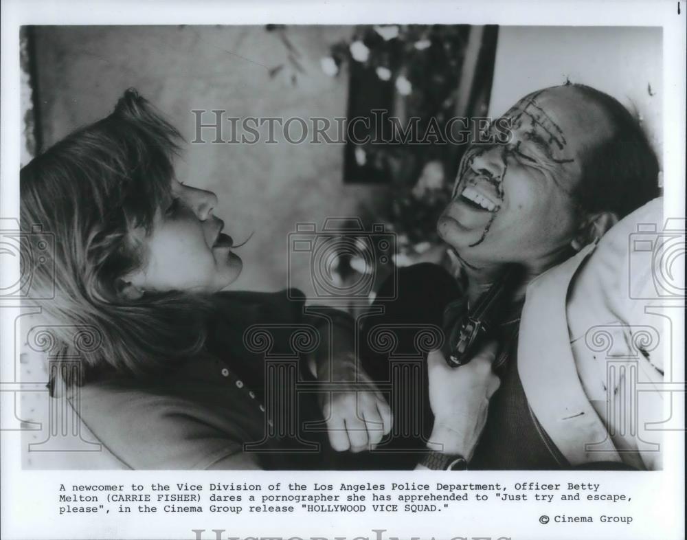 1986 Press Photo Carrie Fisher stars in Hollywood Vice Squad - cvp10183 - Historic Images