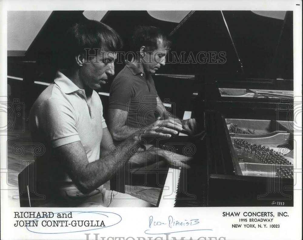 1986 Press Photo Richard and John Conti-Guglia Classical Duo Pianists - Historic Images