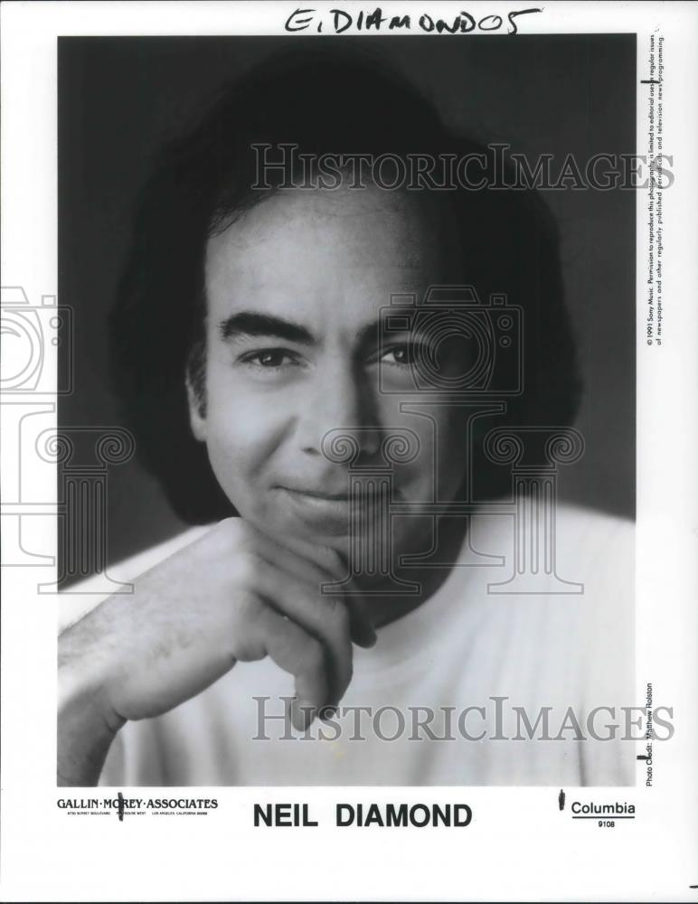 1991 Press Photo Neil Diamond - cvp04184 - Historic Images