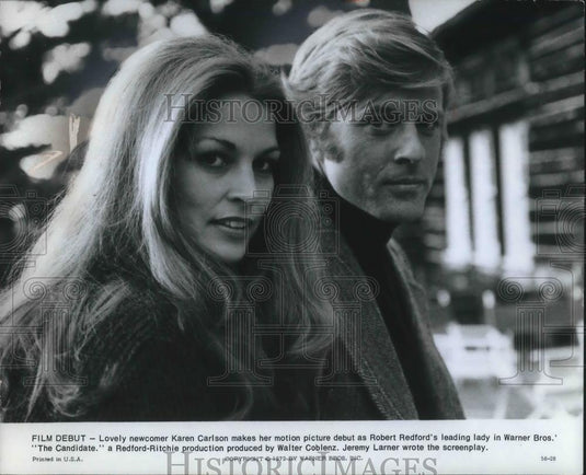 1973 Press Photo Robert Redford & Karen Carlson in The Candidate - cvp08195 - Historic Images