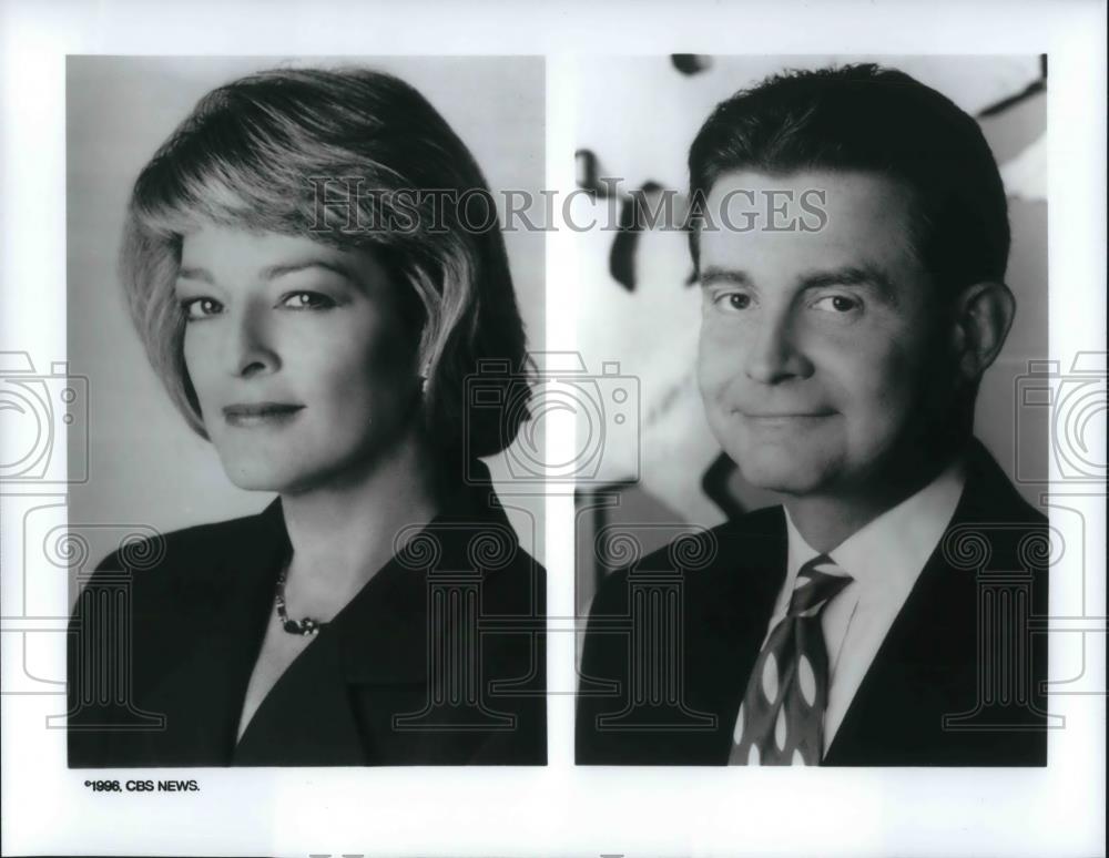 1996 Press Photo Rita Braver White House Correspondent and Bill Plante CBS News - Historic Images