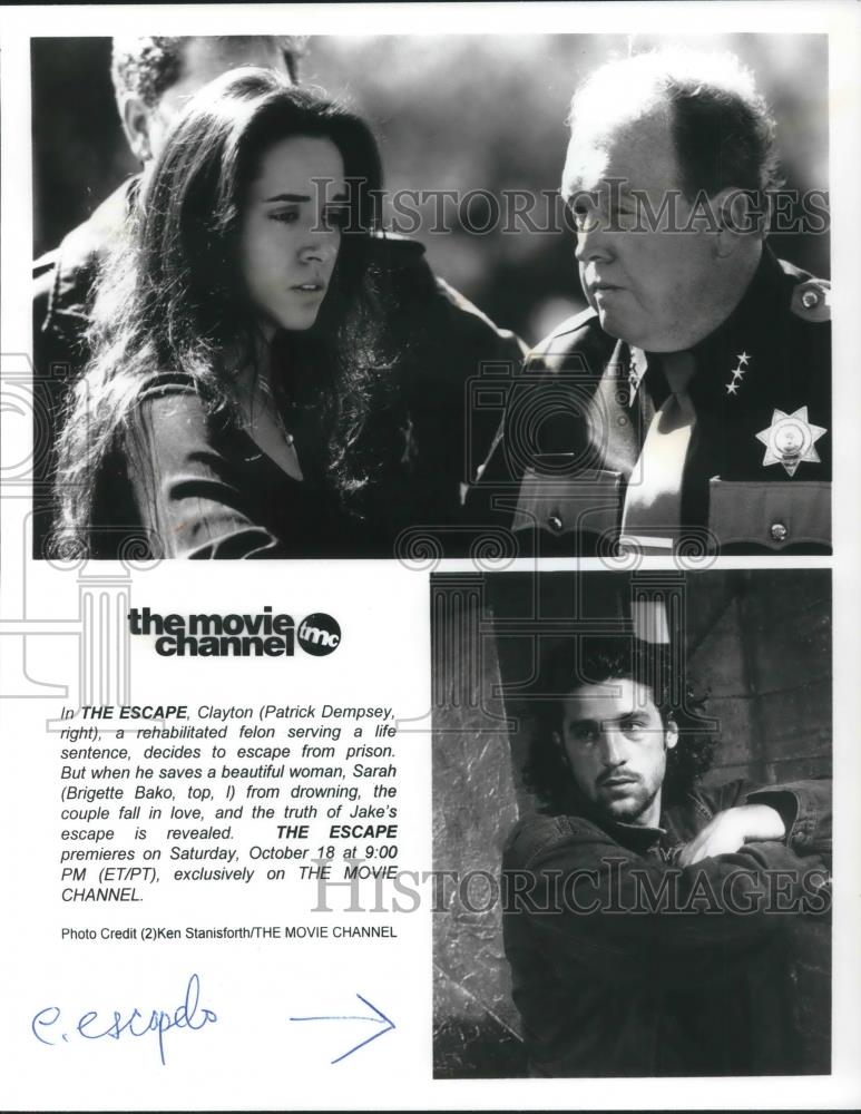 1997 Press Photo Patrick Dempsey and Brigette Bako in The Escape - cvp04135 - Historic Images