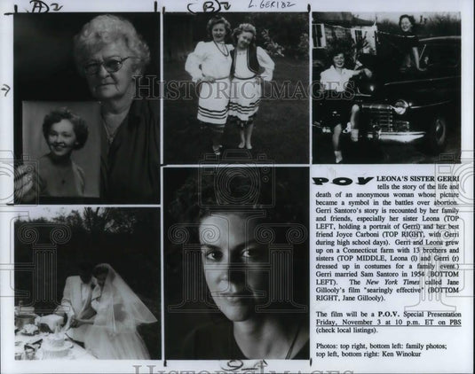 1995 Press Photo Gerri Santoro sister Leona Joyce Carboni in P.O.V. movie - Historic Images