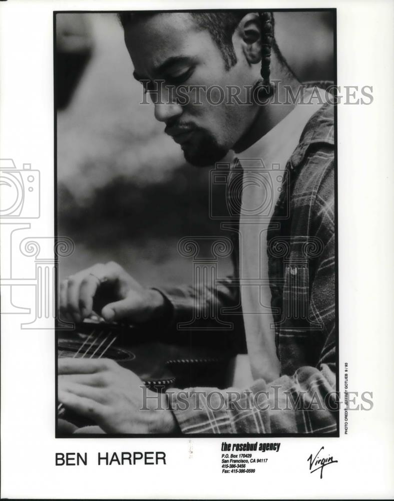 1993 Press Photo Ben Harper Blues Folk Rock Singer Songwriter Musician - Historic Images