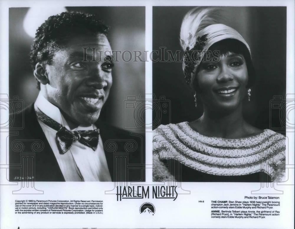 1990 Press Photo Stan Shaw &amp; Berlinda Tolbert in Harlem Nights - cvp08963 - Historic Images