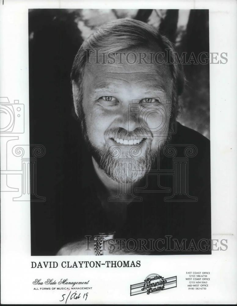 1987 Press Photo David Clayton-Thomas Pop Funk Singer Songwriter Musician - Historic Images