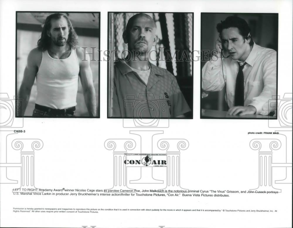 1997 Press Photo Nicolas Cage John Malkovich and John Cusack in Con-Air - Historic Images