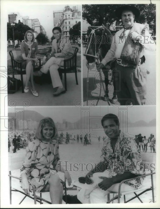 1986 Press Photo Bryant Gumble Jane Pauley Willard Scott Today NBC News Program - Historic Images