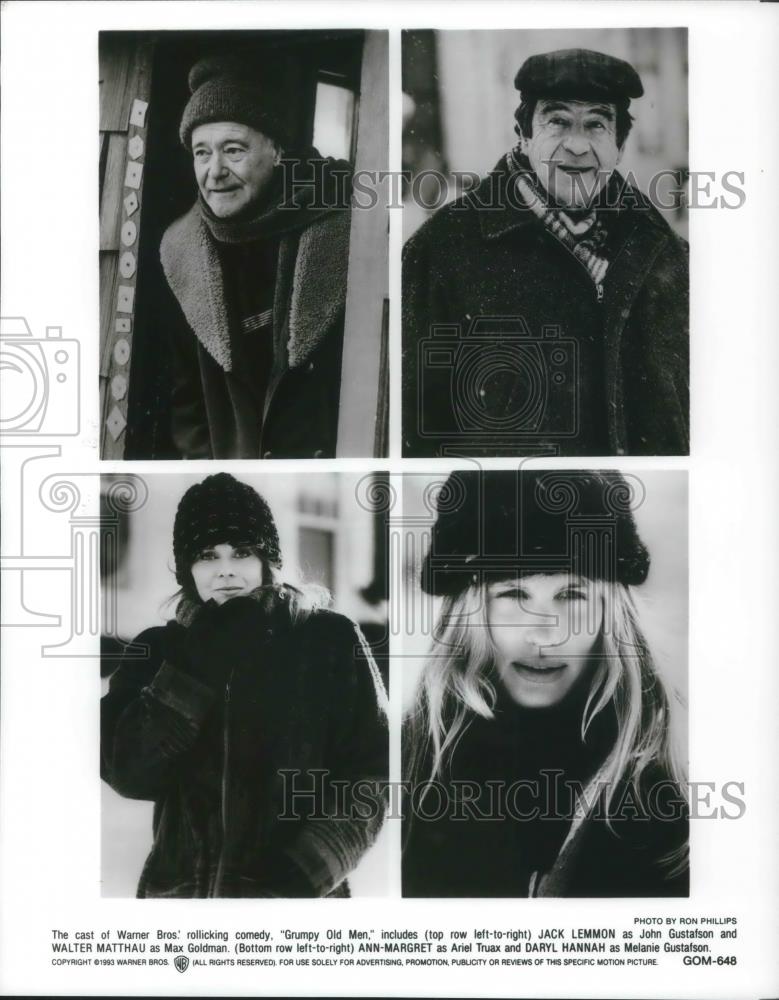 1993 Press Photo Jack Lemmon, Ann Marget & Daryl Hanna in Grumpy Old Men - Historic Images