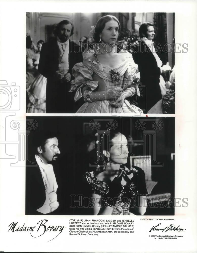 1992 Press Photo Jean-Francios Balmer &amp; Isabelle Huppert in Madame Bovary - Historic Images