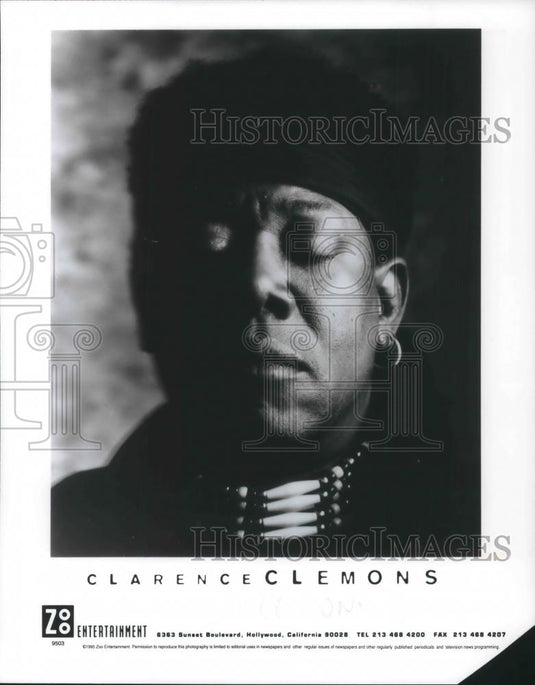 1995 Press Photo Clarence Clemons Rock R&B Saxophone Player Musician Actor - Historic Images