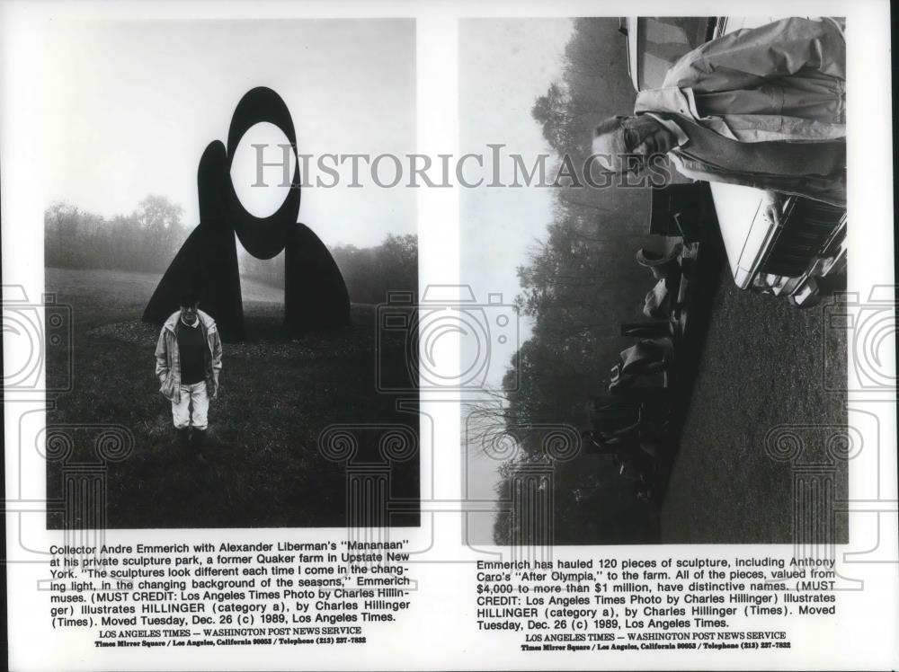 1990 Press Photo Andre Emmerich at His Private Sculpture Park - cvp06525 - Historic Images