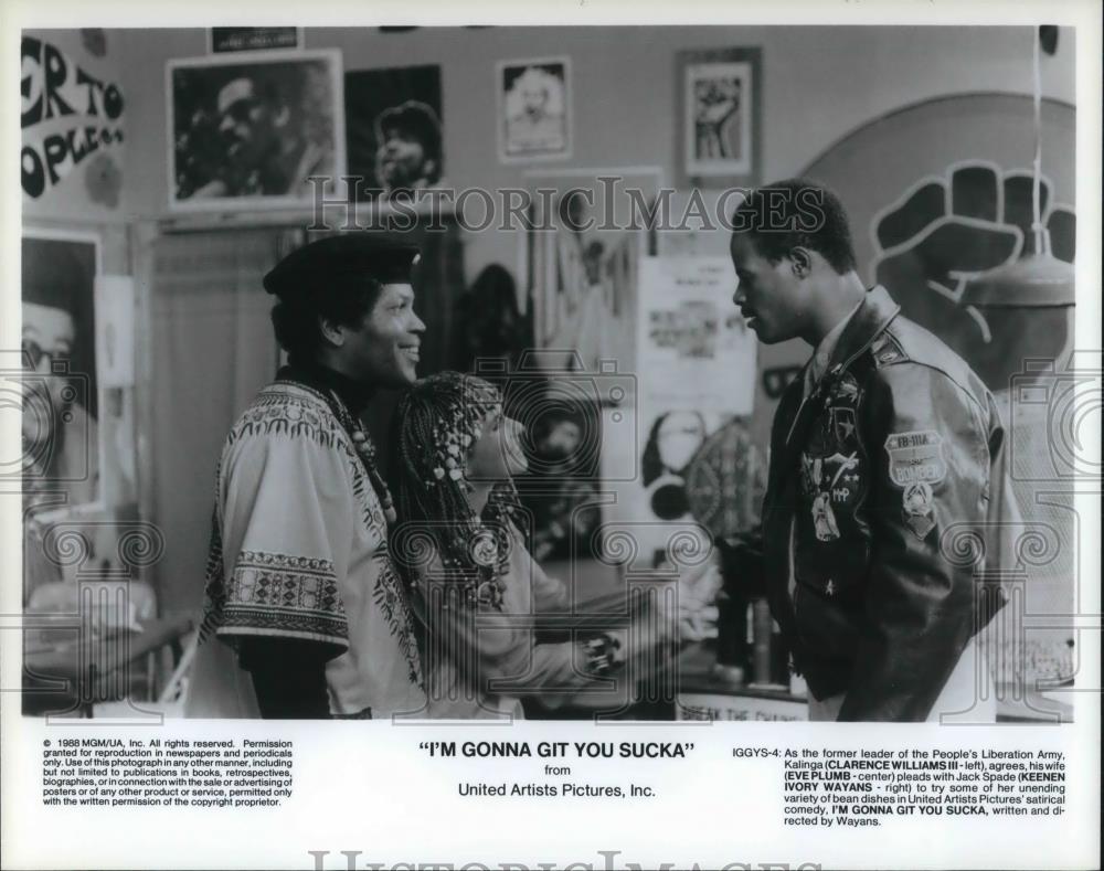 1989 Press Photo Clarence Williams Eve Plumb and Keenen Ivory Wayans - cvp19438 - Historic Images