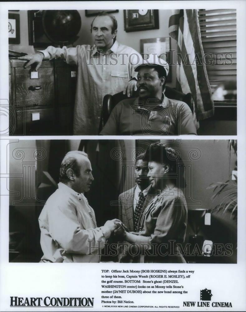 1990 Press Photo Denzel Washington &amp; Roger Moseley in Heart Condition - Historic Images