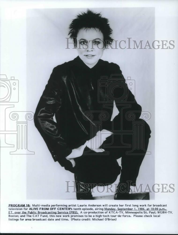 1986 Press Photo Laurie Anderson Alive From Off Center 10th Episode - Historic Images