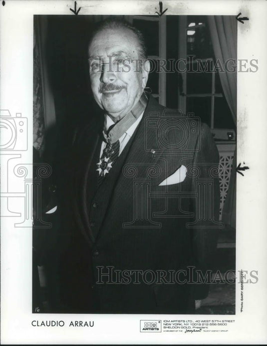 1985 Press Photo Claudio Arrau Chilean Classical Pianist - cvp14024 - Historic Images