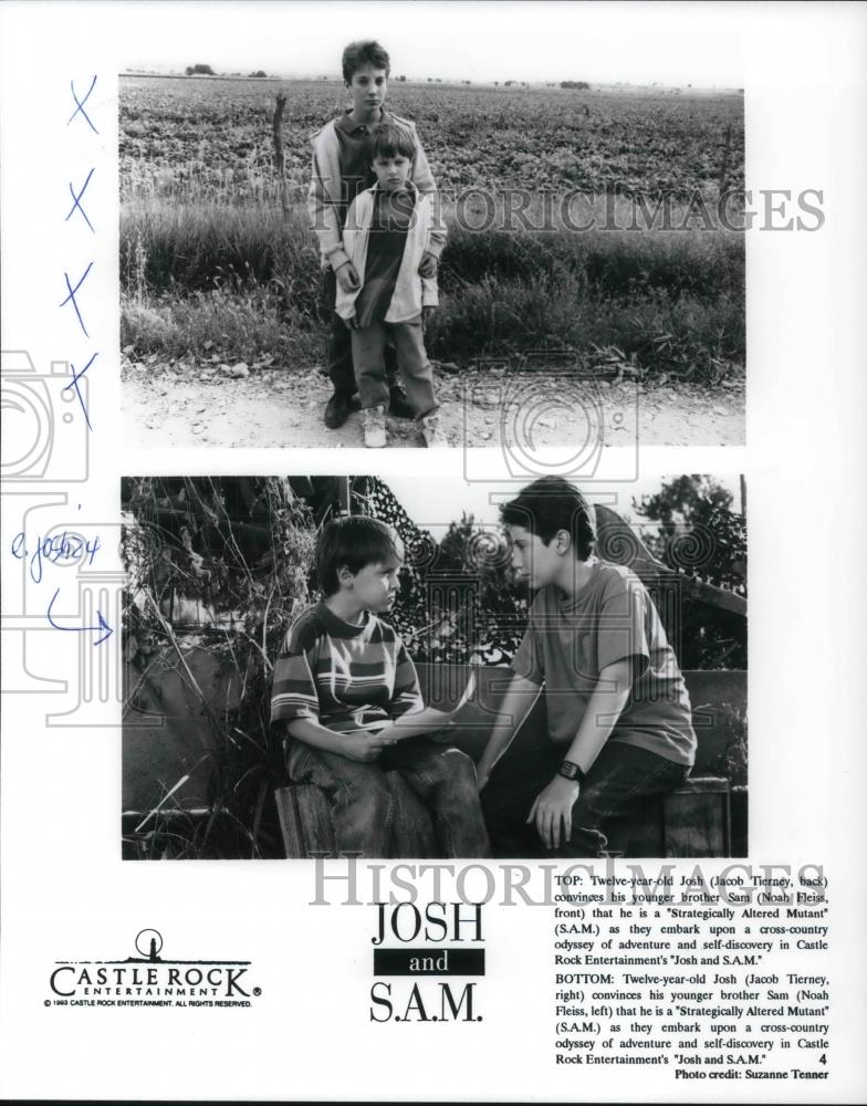 1994 Press Photo Jacob Tierney and Noah Fleiss star in Josh and S.A.M. - Historic Images