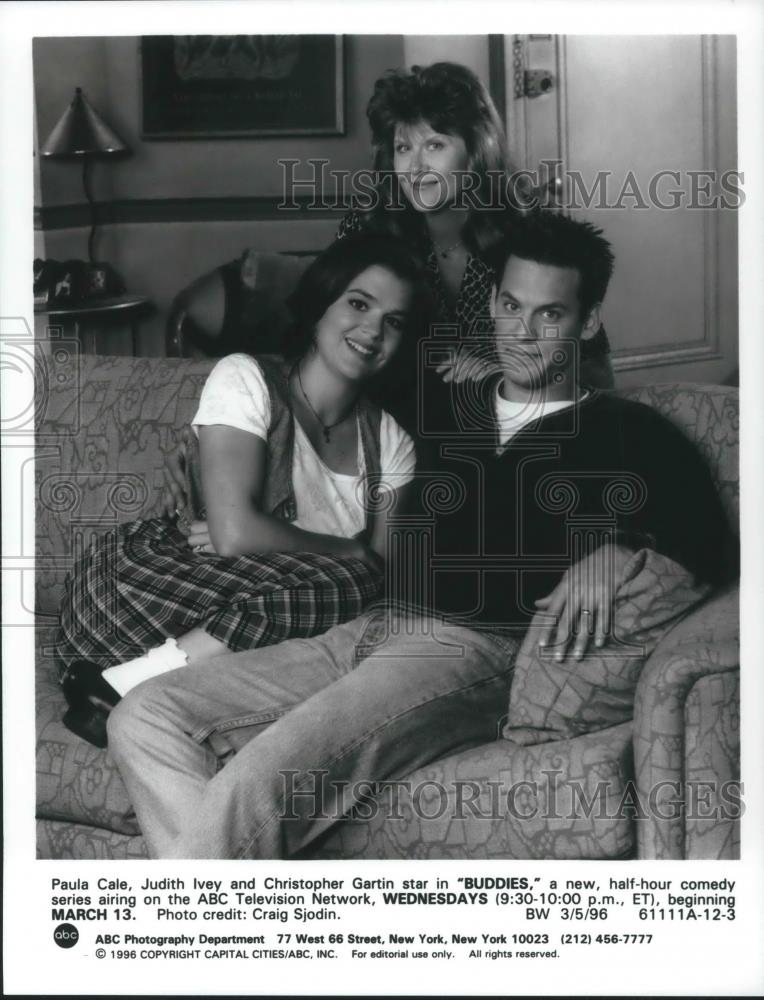 1996 Press Photo Paula Cale, Judith Ivey &amp; Christopher Gartin in Buddies - Historic Images