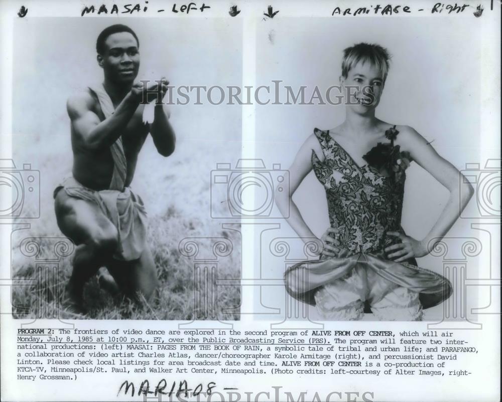1985 Press Photo Maasi and Karole Armitage Dancer Choreographer - cvp08091 - Historic Images