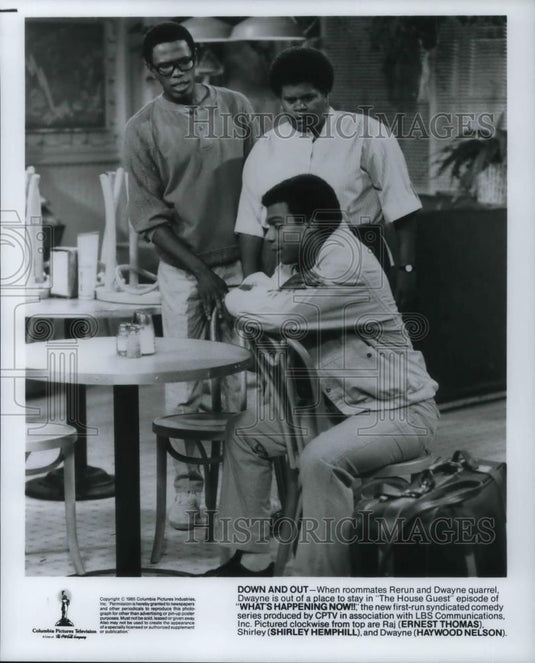 1985 Press Photo Ernest Thomas Shirley Hemphill Haywood Nelson What's Happening - Historic Images