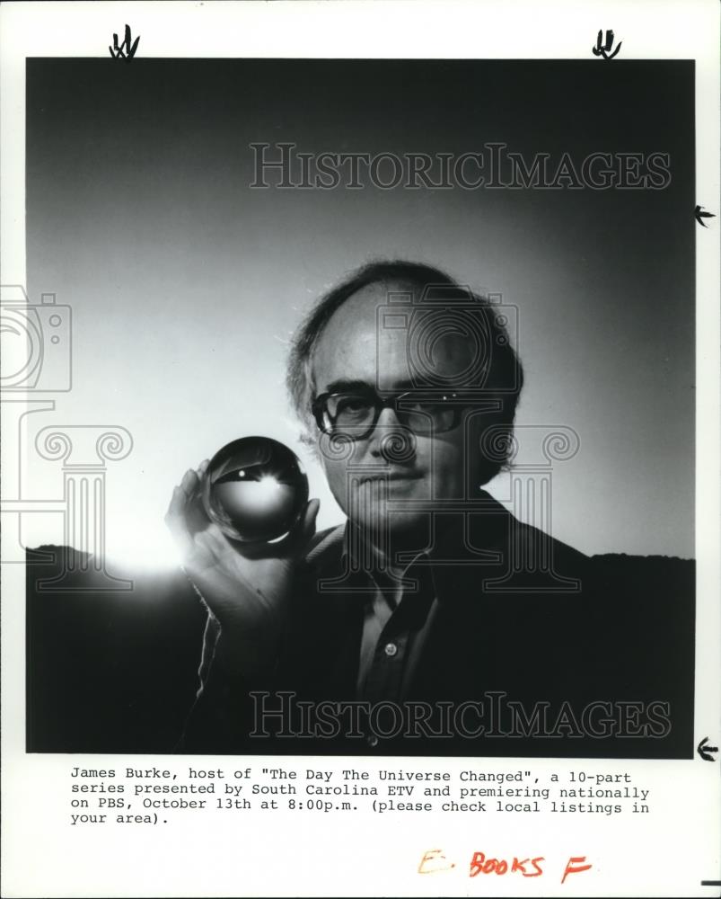 1986 Press Photo James Burke Host of The Day the Universe Changed - cvp00147 - Historic Images