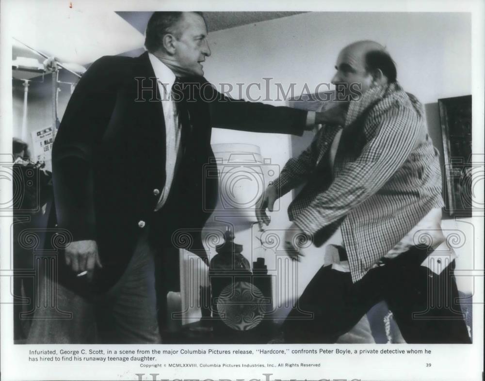 1979 Press Photo George C. Scott and Peter Boyle in Hardcore - cvp09162 - Historic Images