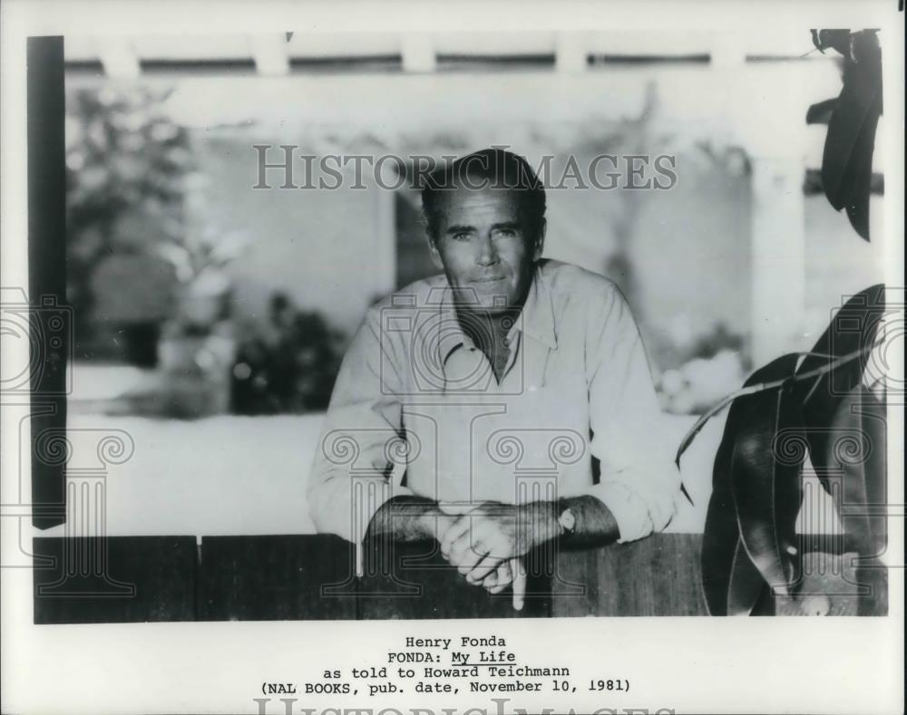 1981 Press Photo Henry Fonda Actor Howard Teichmann Book My Life - cvp15801 - Historic Images