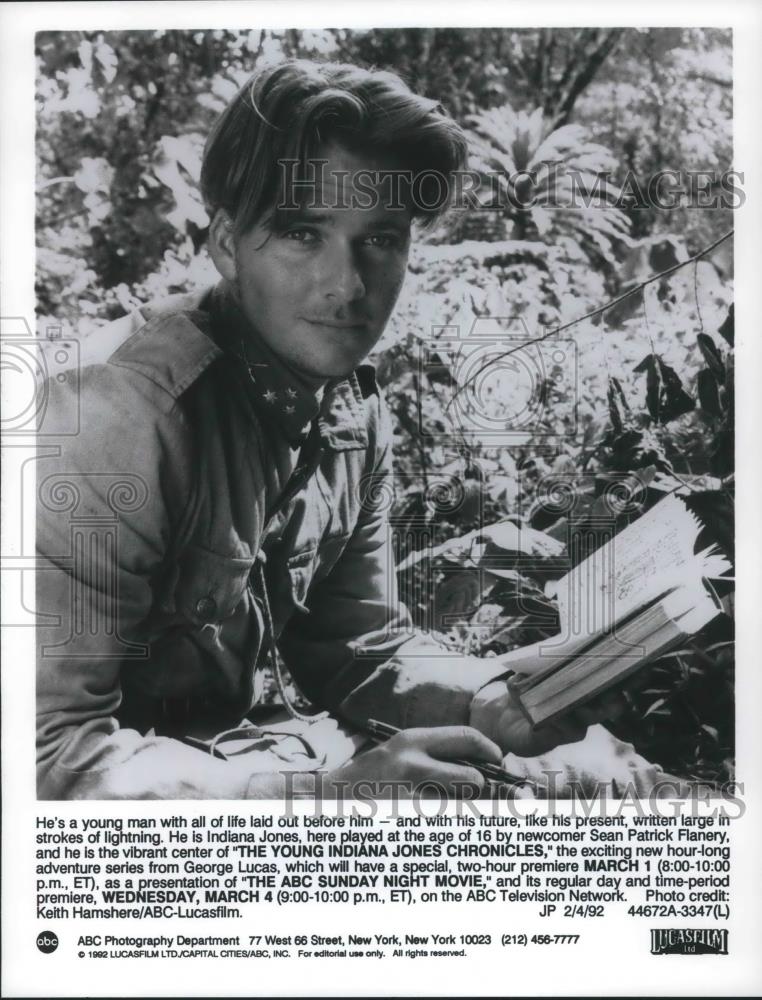 1992 Press Photo Sean Patrick Flanery in The Young Indiana Jones Chronicles - Historic Images