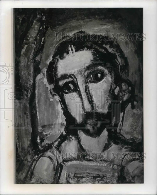 1963 Press Photo Head of Christ oil Painting by George Roauault - cva21802 - Historic Images