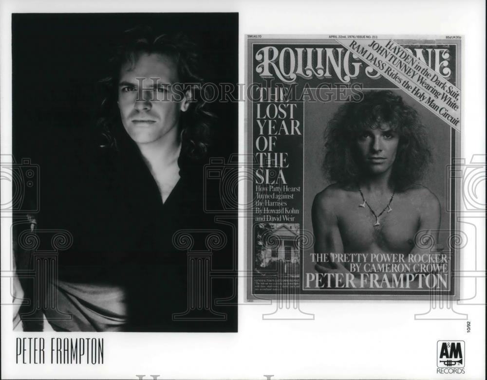 1992 Press Photo Peter Frampton Rock Singer Songwriter Guitarist Rolling Stone - Historic Images