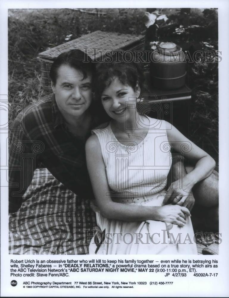 1993 Press Photo Robert Urich & Shelley Fabares in Deadly Relations - cvp10926 - Historic Images