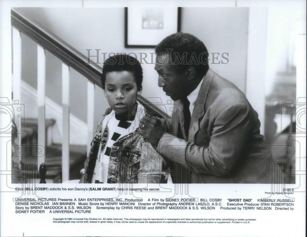 1990 Press Photo Bill Cosby &amp; Salim Grant in Ghost Dad - cvp09020 - Historic Images