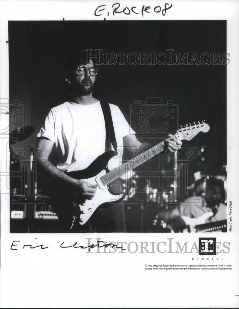 1992 Press Photo Eric Clapton Rock Blues Singer Songwriter Musician Guitarist - Historic Images