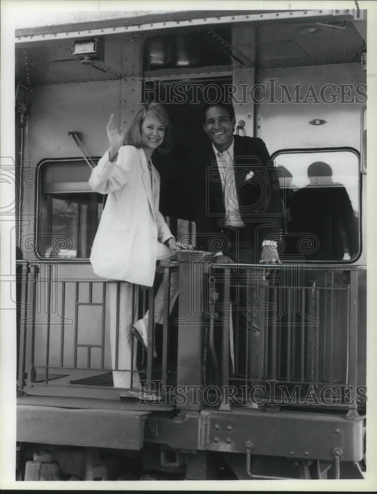 1985 Press Photo Bryant Gumbel and Jane Pauley Anchorss of Today on Tour - Historic Images