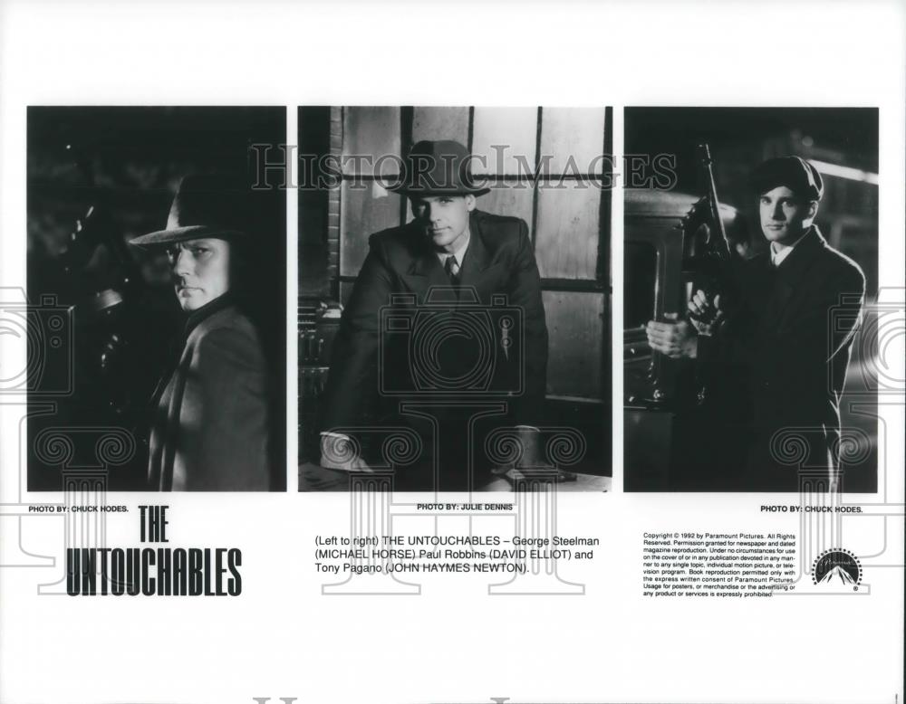 1992 Press Photo Michael Horse, David Elliot &amp; John Newton in The Untouchables - Historic Images