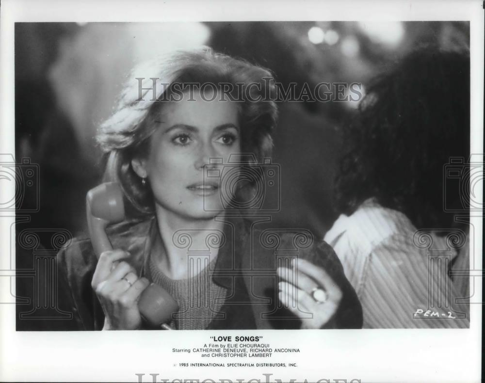 1985 Press Photo Catherine Deneuve in Love Songs - cvp18504 - Historic Images